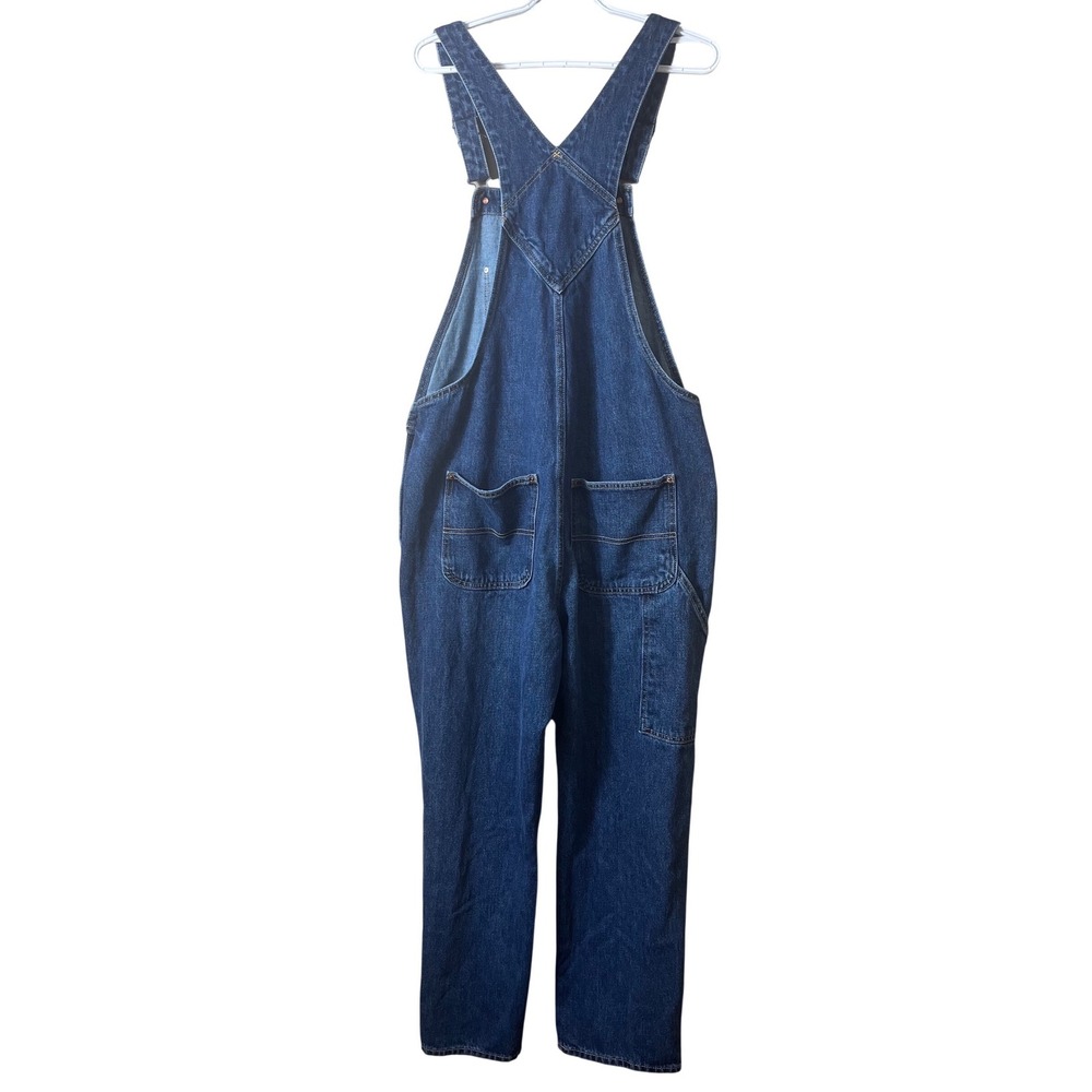 Old Navy Denim Overalls SZ 14 Medium Wash Cotton Dungarees Cottagecore Aesthetic - Picture 2 of 13